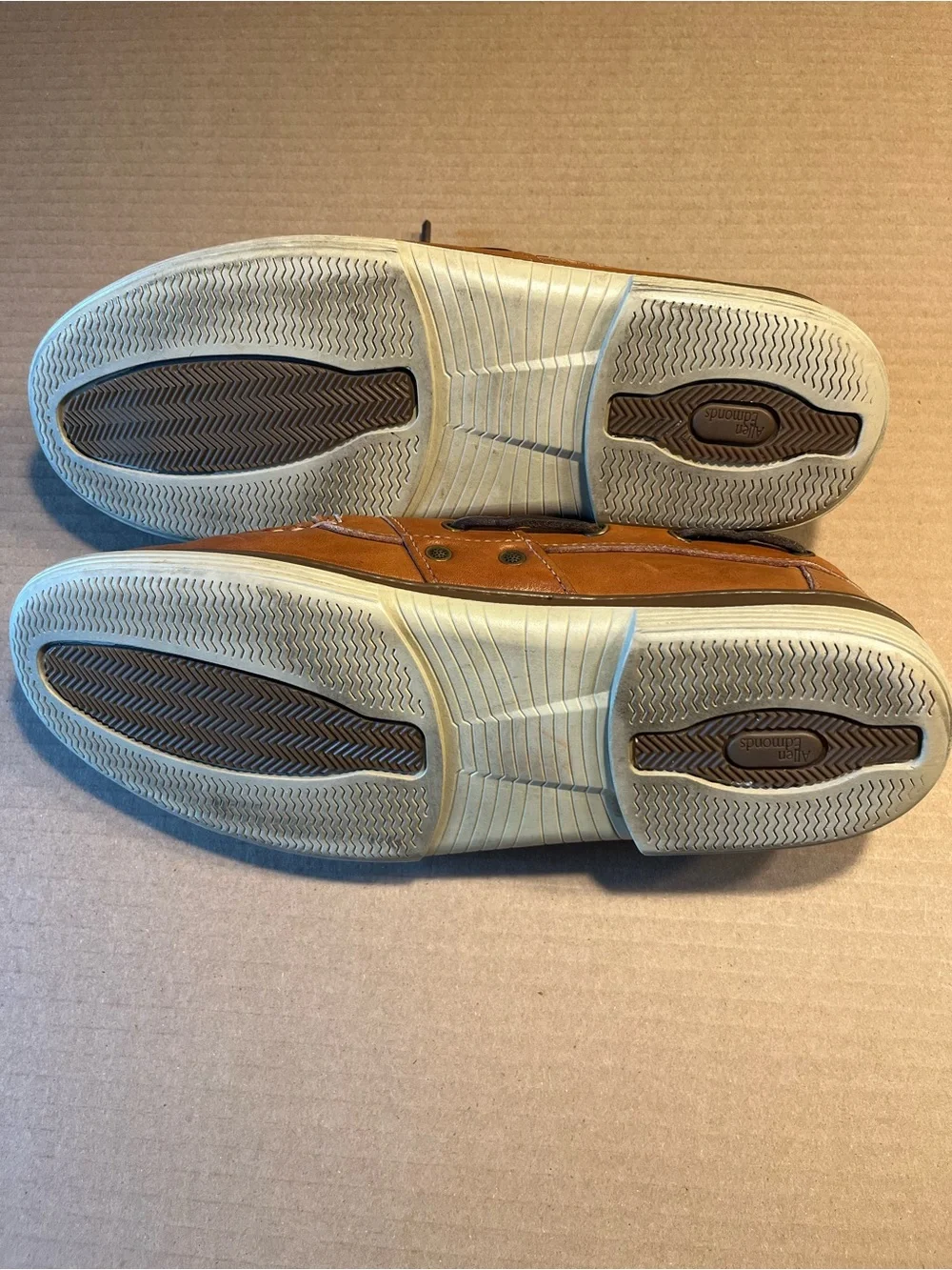 Allen Edmonds Tan Leather Moc-Toe Boat Shoes